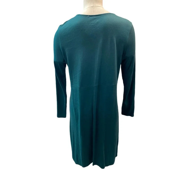 Pure Jill Deep Jade Green Dipped Hem Swing Dress - Picture 4 of 4